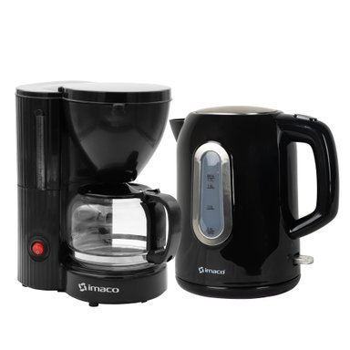 COMBO CAFETERA ELECTRICA 6 TAZAS+HERVIDOR PLÁSTICO 1.7LTS IMACO
