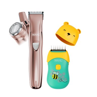 COMBO DEPILADORA FACIAL CORPORAL DAMA + CORTADORA DE CABELLO PARA BEBES Y NIÑOS WAHL
