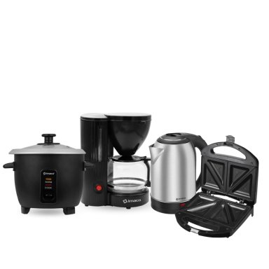 CUATRICOMBO ARROCERA + SANDWICHERA + HERVIDOR + CAFETERA