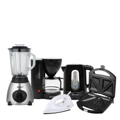 PENTACOMBO LICUADORA+SANDWICHERA+HERVIDOR+CAFETERA+PLANCHA