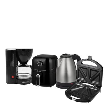 CUATRICOMBO FREIDORA+CAFETERA IECM608N+HERVIDOR+SANDWICHERA