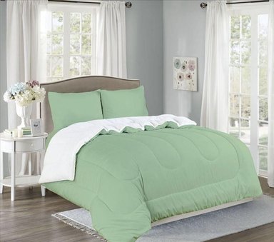 EDREDÓN CASATEX 2 PLAZAS SHERPA VERDE CARNERO + JUEGO SÁBANAS ALGODÓN