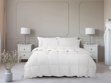 EDREDÓN CASATEX 2 PLAZAS ALGODÓN BLANCO PLUMA GANSO + 2 FUNDAS ALMOHADA