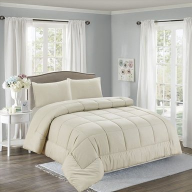 EDREDÓN CASATEX 2 PLAZAS ALGODÓN BEIGE + JUEGO SÁBANAS