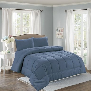 EDREDÓN CASATEX KING ALGODÓN AZUL + JUEGO SÁBANAS