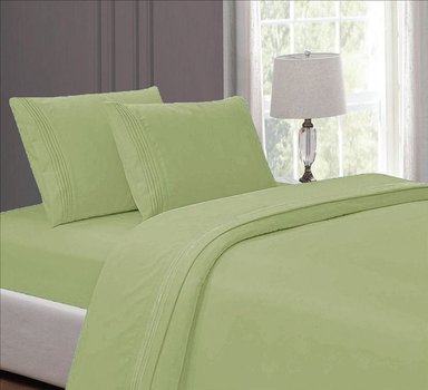 SET SÁBANAS CASATEX 1.5 PLAZAS ALGODÓN VERDE BORDADO