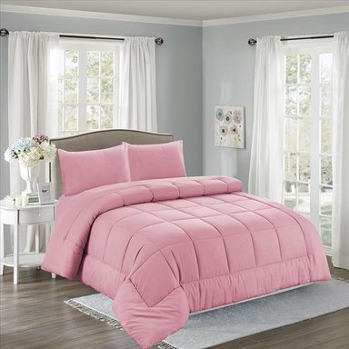 EDREDÓN CASATEX 2 PLAZAS ALGODÓN ROSADO + JUEGO SÁBANAS 5 PIEZAS