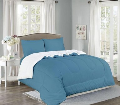 EDREDÓN CON SHERPA 2 PLAZAS + JUEGO DE SÁBANAS 100% ALGODÓN