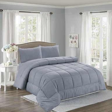 EDREDÓN CASATEX 2 PLAZAS ALGODÓN GRIS ACOLCHADO + JUEGO SÁBANAS 5 PIEZAS