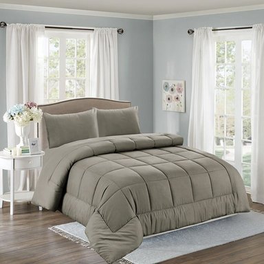 EDREDÓN CASATEX 2 PLAZAS ALGODÓN GRIS + JUEGO SÁBANAS 5 PIEZAS