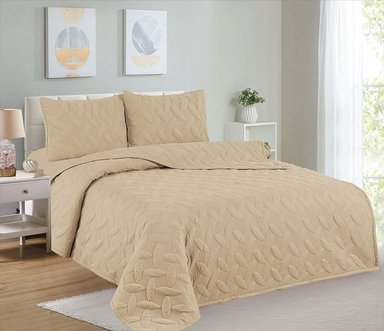 CUBRECAMA 2 PLAZAS Y JUEGO DE SÁBANAS ALGODÓN