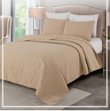 CUBRECAMA 2 PLAZAS Y JUEGO DE SÁBANAS ALGODÓN