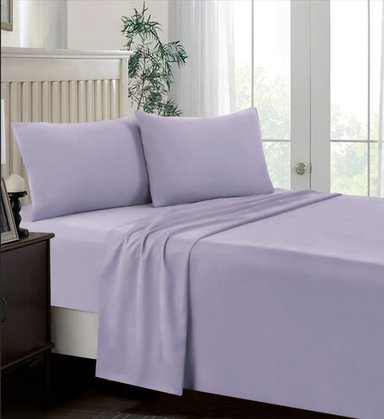 JUEGO DE SÁBANAS 2 PLAZAS 100% ALGODÓN LILA