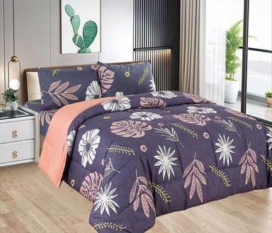 EDREDÓN 2 PLAZAS + JUEGO DE SÁBANAS 100% ALGODÓN - 5 PIEZAS