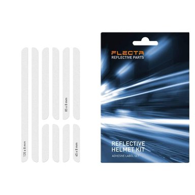 KIT REFLECTIVO DE 10 UNIDADES PARA CASCO DE BICICLETA MARCA ALEMANA FLECTR MODELO FRRHK PLATEADO - 2