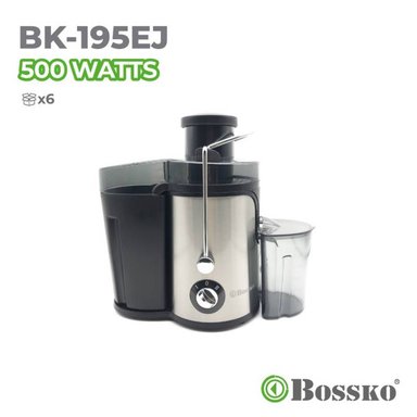 EXTRACTOR BOSSKO BK-195EJ 500W JUGOS FRUTA ENTERA ACERADO NEGRO
