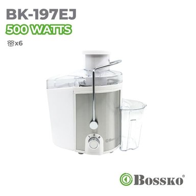 EXTRACTOR BOSSKO BK-197EJ 500W JUGOS FRUTA ENTERA ACERADO BLANCO