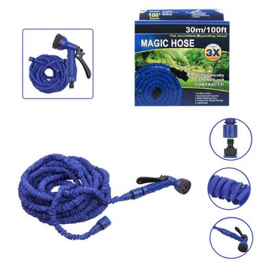 MANGUERA MAGIC HOSE EXPANDIBLE HASTA 30 METROS - AZUL