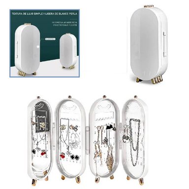 JOYERO ORGANIZADOR BLANCO ACRILICO PLEGABLE