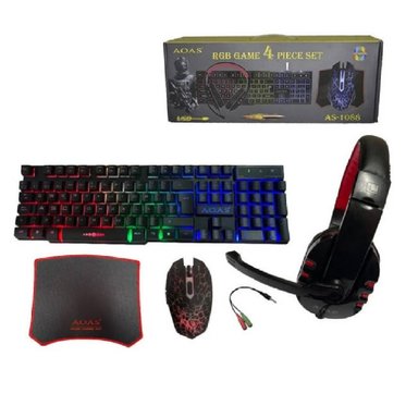 MOUSE AOAS 4 EN 1 + TECLADO + PAD + AUDIFONO - 1