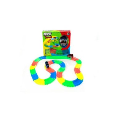 PISTA FLEXIBLE AUTO X2 TRACK 220 PIZAS LUZ LED - 1