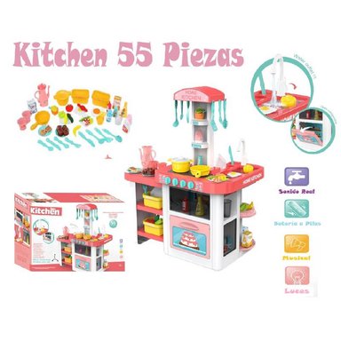 COCINA PARA NIÑA 55 ACCESORIOS LUZ Y SONIDOS - 1