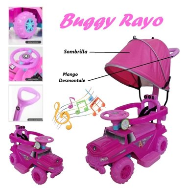 BUGGIE RAYO GUIADOR MUSICAL LUCES 3 EN 1 -ROSA