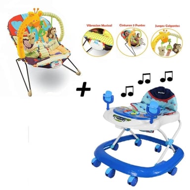 ANDADOR MOBY MECEDORA MUSICAL JIRAFA -AZUL - 1