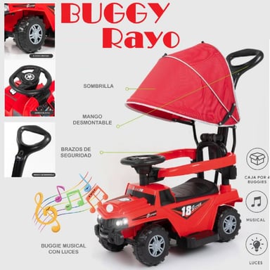 BUGGIE RAYO GUIADOR MUSICAL 3 EN 1 CON LUCES DESMONTABLE-RJ - 1