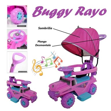 BUGGIE RAYO GUIADOR MUSICAL LUCES 3 EN 1 -ROSADO