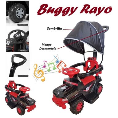 BUGGIE RAYO GUIADOR MUSICAL LUCES 3 EN 1 -NEGRO