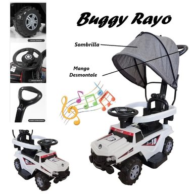 BUGGIE RAYO GUIADOR MUSICAL LUCES 3 EN 1 -BLANCO