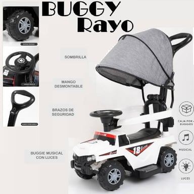 BUGGIE RAYO GUIADOR MUSICAL LUCES 3 EN 1 CON DESMONTABLE-BL - 1