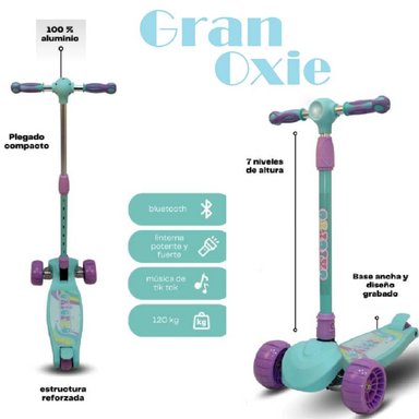 SCOOTER OXIE PRO GRAN OXIE CON LUCES EZ-92 -CELESTE - 1