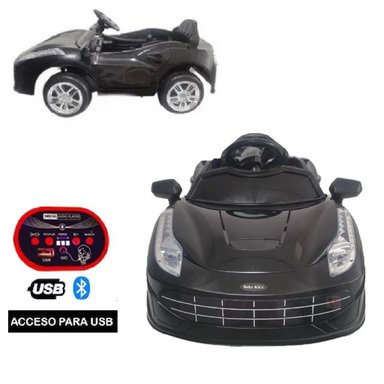 CARRITO BATERÍA USB BLUETOOTH CONTROL REMOTO PORSCHE-NEGRO - 1