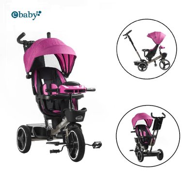 TRICICLO GUIADOR ASIENTO GIRATORIO MUSICAL Y LUCES EB367 -RS