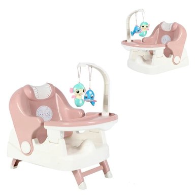 SILLA DE ALIMENTACION PARA BEBE CON JUGUETES- ROSA