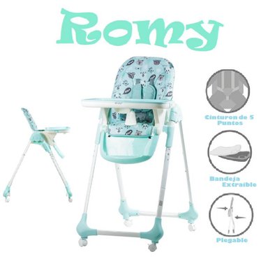 SILLA COMER ASIENTO ACOLCHADO DOBLE BANDEJA REMOVIBLE ROMY
