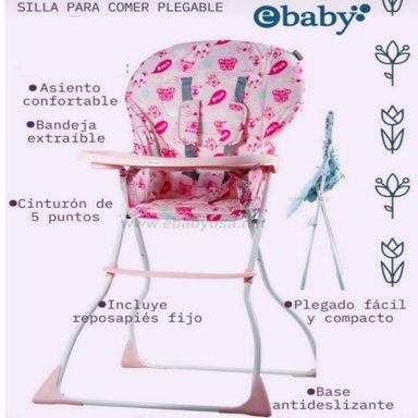 SILLA COMER PLEGADO FACIL COMPACTO BASEANTIDESLIZANTE CASSIE