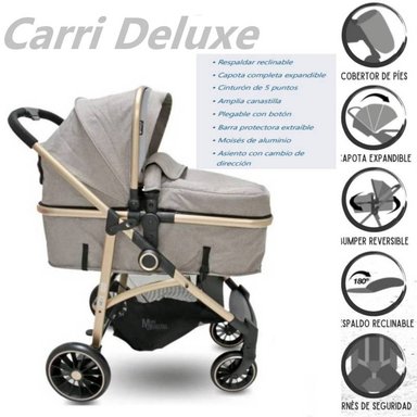 COCHE DE PASEO MOISES ALUMINIO CARRI DELUXE EB129 NEGRO