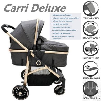 COCHE DE PASEO MOISES ALUMINIO CARRI DELUXE EB129 GRIS