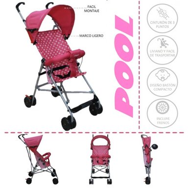 COCHE BASTON COSCO POOL -ROSADO