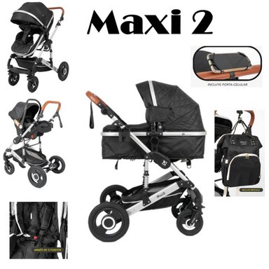 COCHE MOISES MAXI 2 PORTA CELULAR -NEGRO