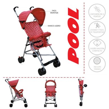 COCHE BASTON COSCO POOL -ROJO