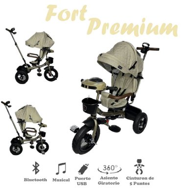 TRICICLO FORT PREMIUM 5 EN 1 BLUETOOTH GIRATORIO- BEICH - 1