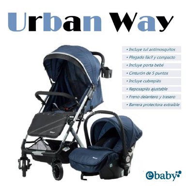 COCHE MOISES CON PORTABEBE ASIENTO INTERCAMBIABLE URBAN WAY