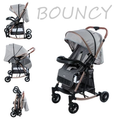 COCHE MECEDORA REVERSIBLE BOUNCY EB116 -PLOMO