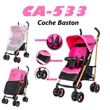 COCHE BASTON CA-533 DOBLE RUEDA - ROSA