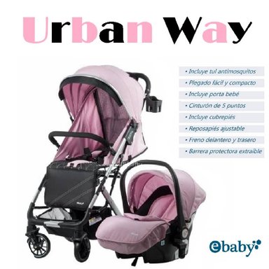 COCHE MOISES CON PORTABEBE ASIENTO INTERCAMBIABLE URBAN WAY