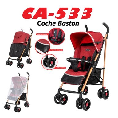 COCHE BASTON CA-533 DOBLE RUEDA - ROJO